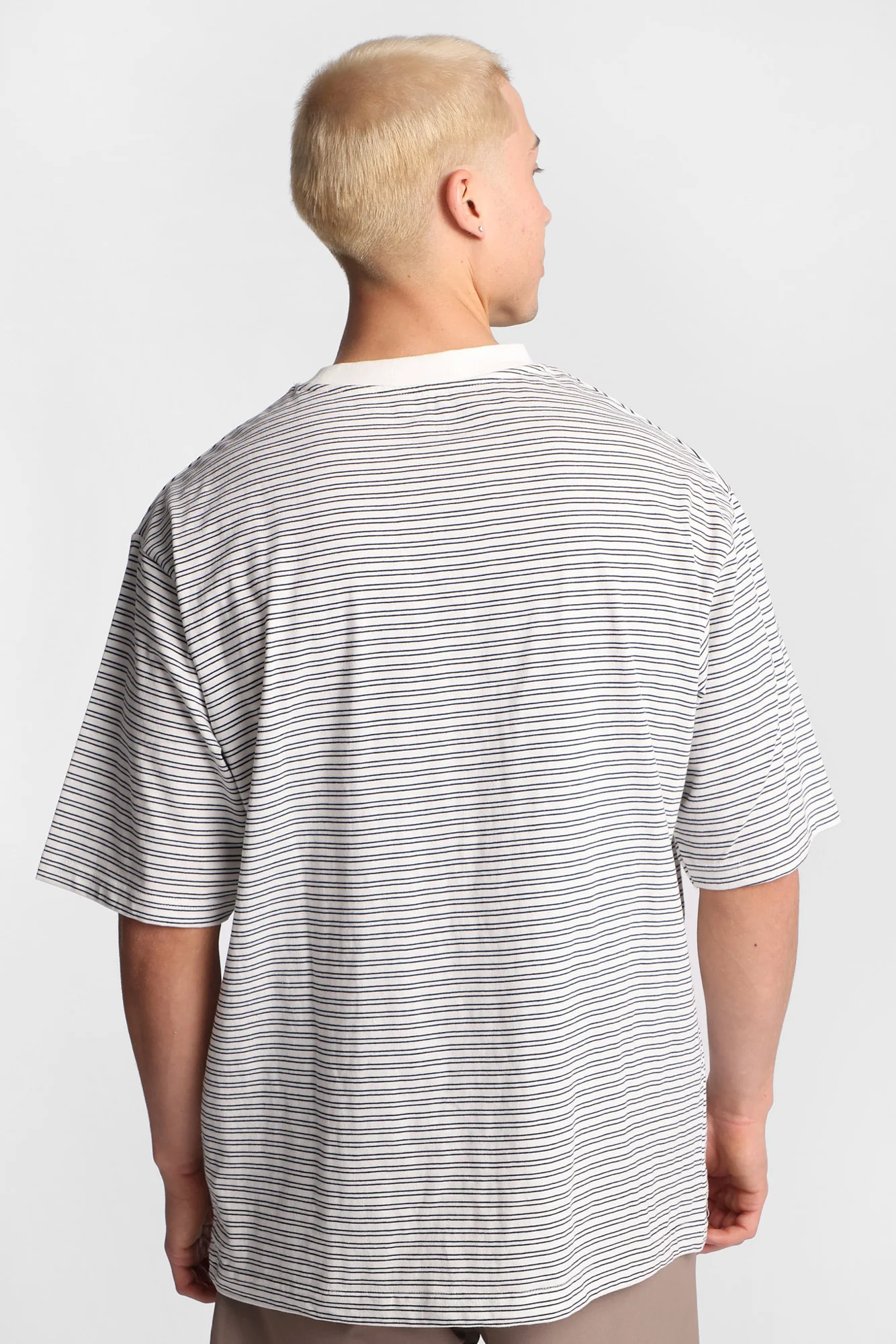 AERO Embroidered Striped Oversized Tee - Image 7