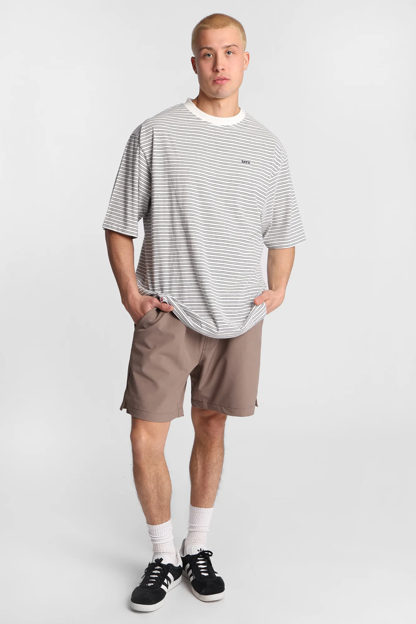 AERO Embroidered Striped Oversized Tee - Image 8