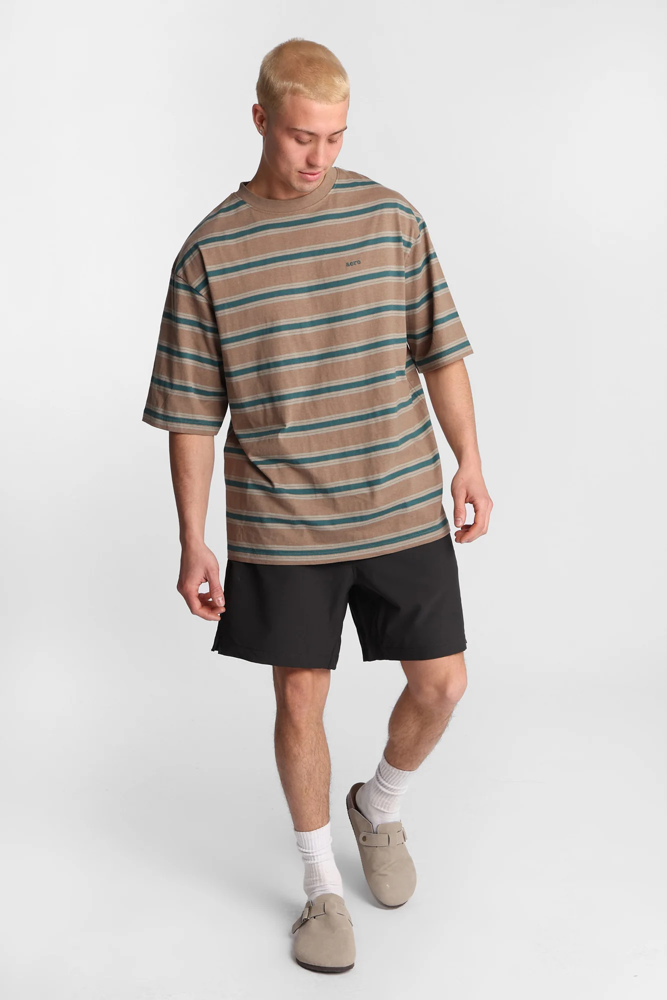 AERO Embroidered Striped Oversized Tee - Image 4