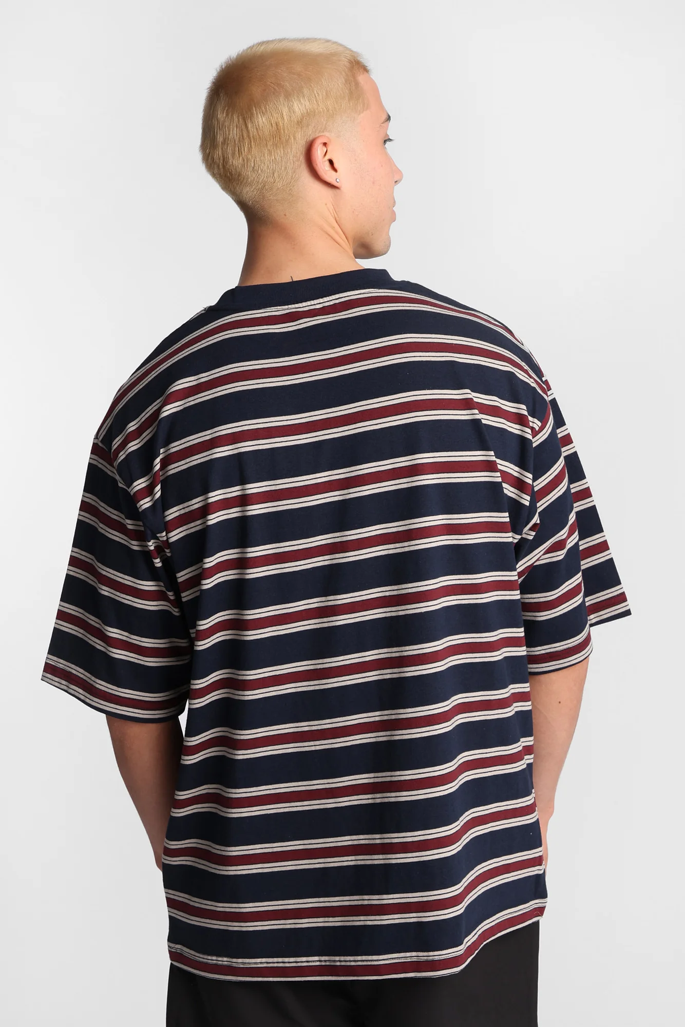AERO Embroidered Striped Oversized Tee - Image 7