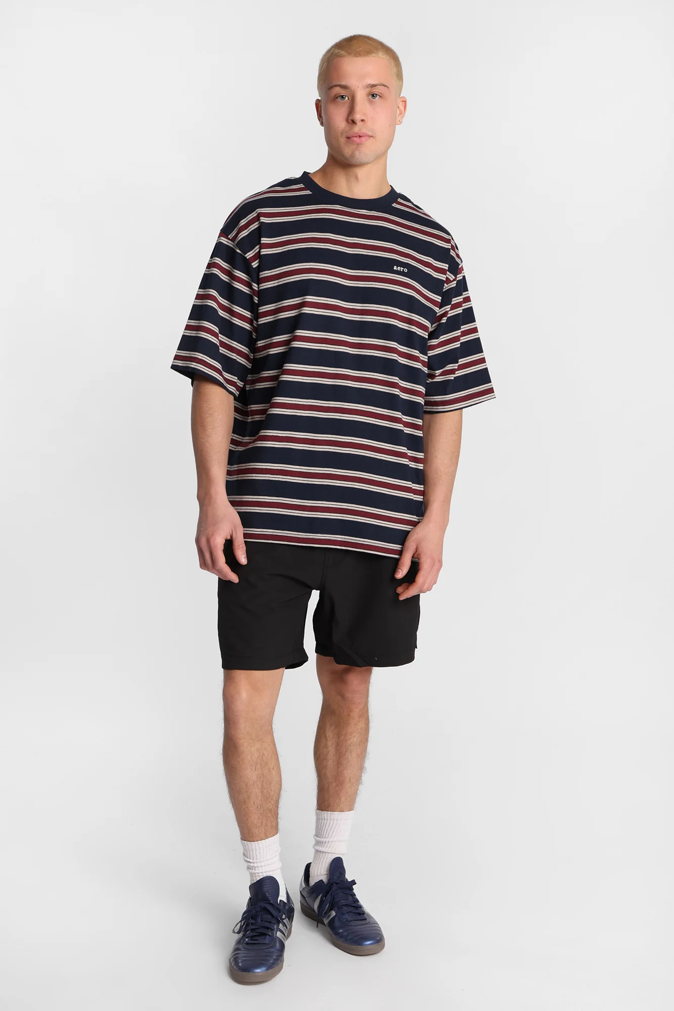 AERO Embroidered Striped Oversized Tee - Image 8