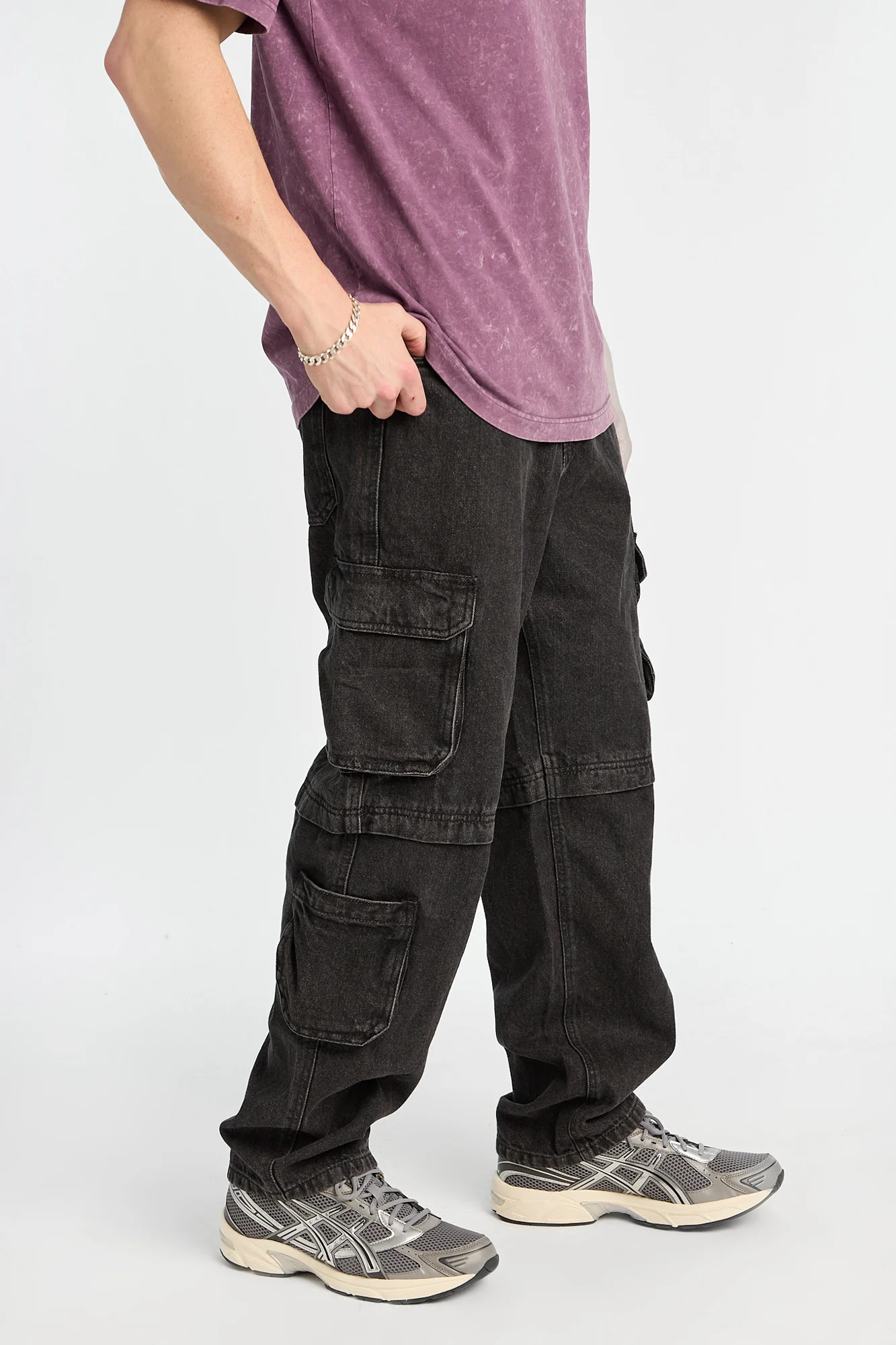 Faux Convertible Cargo Jeans - Image 6