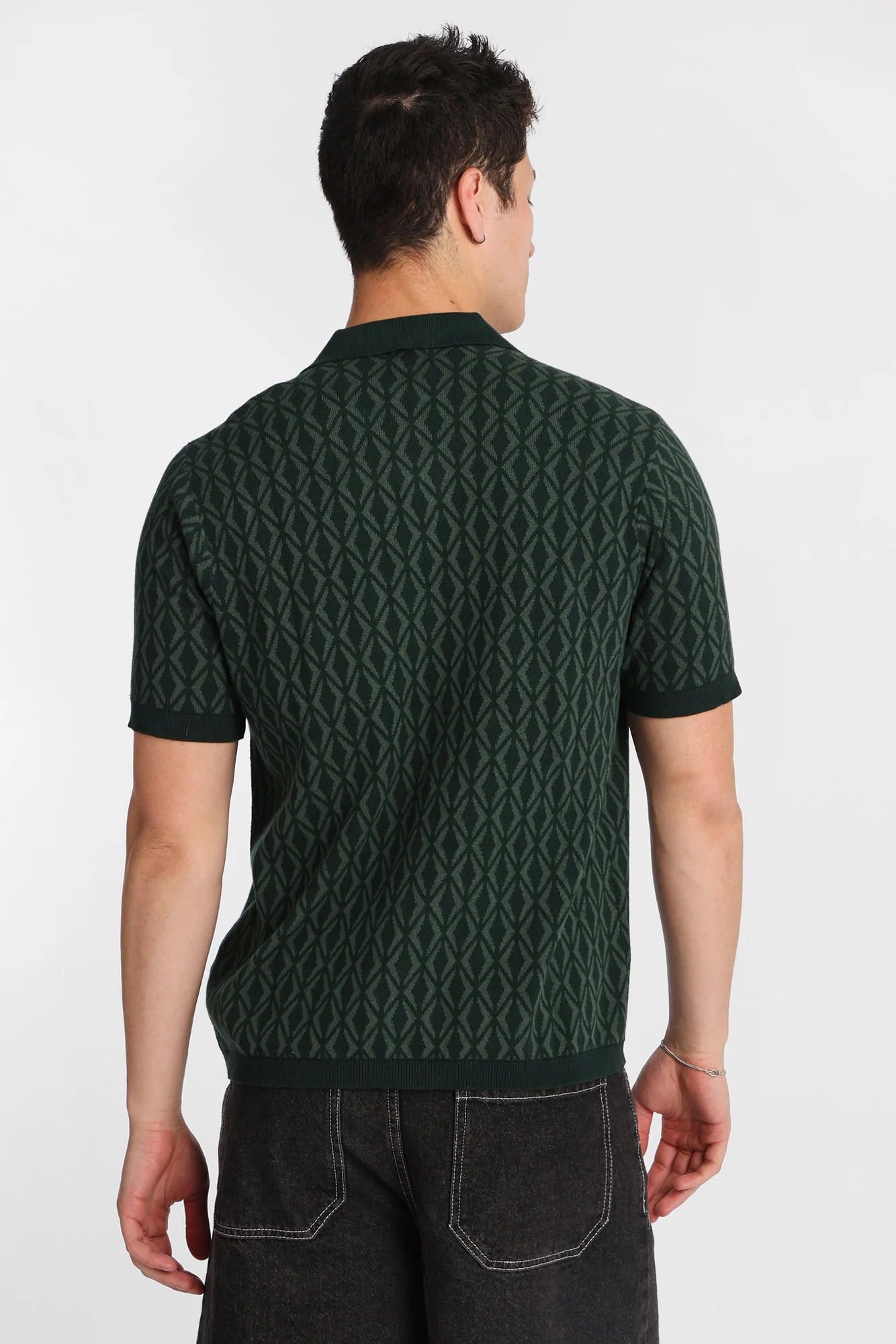 Textured Geometric Short Sleeve Shirt - Image 4