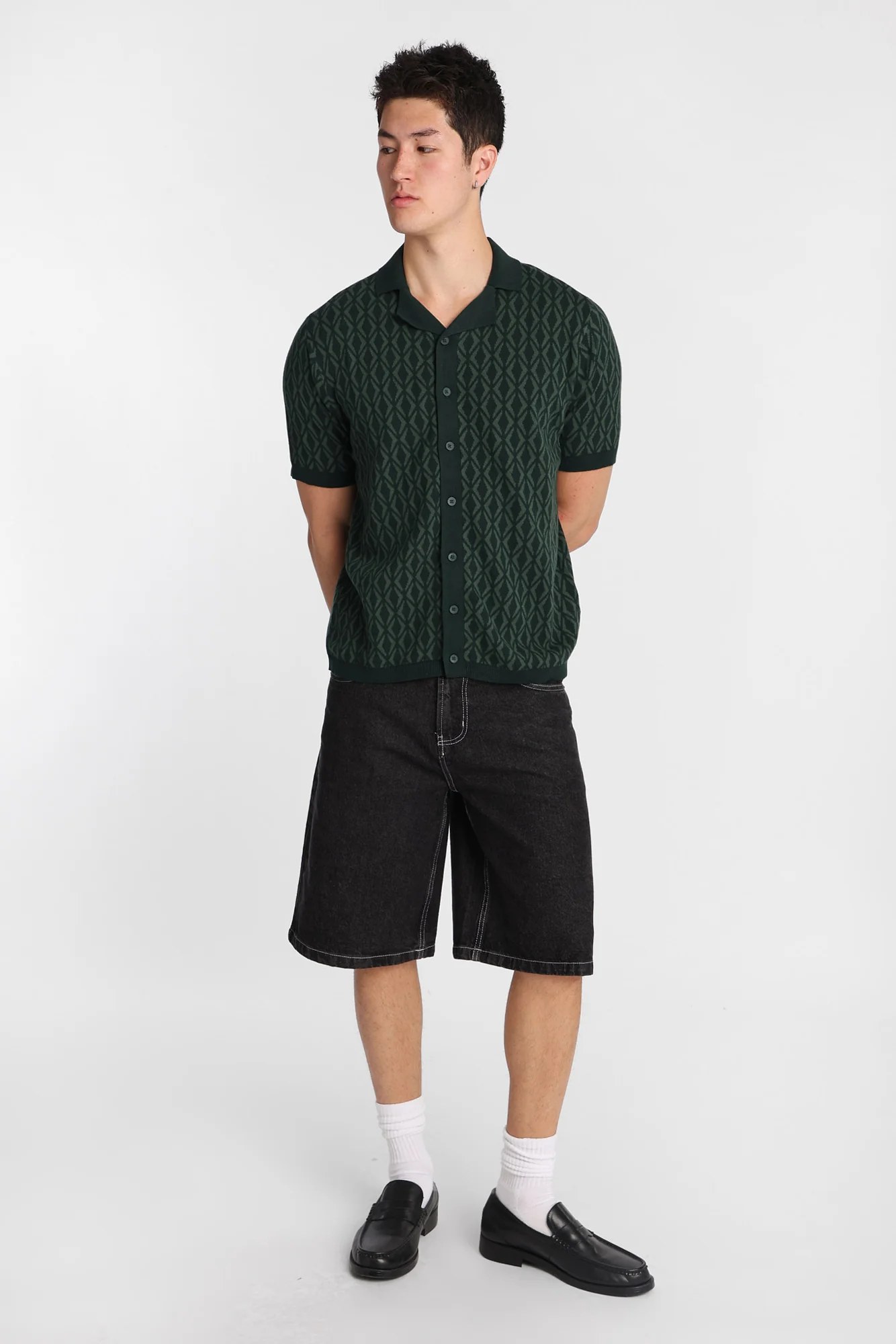 Textured Geometric Short Sleeve Shirt - Image 5
