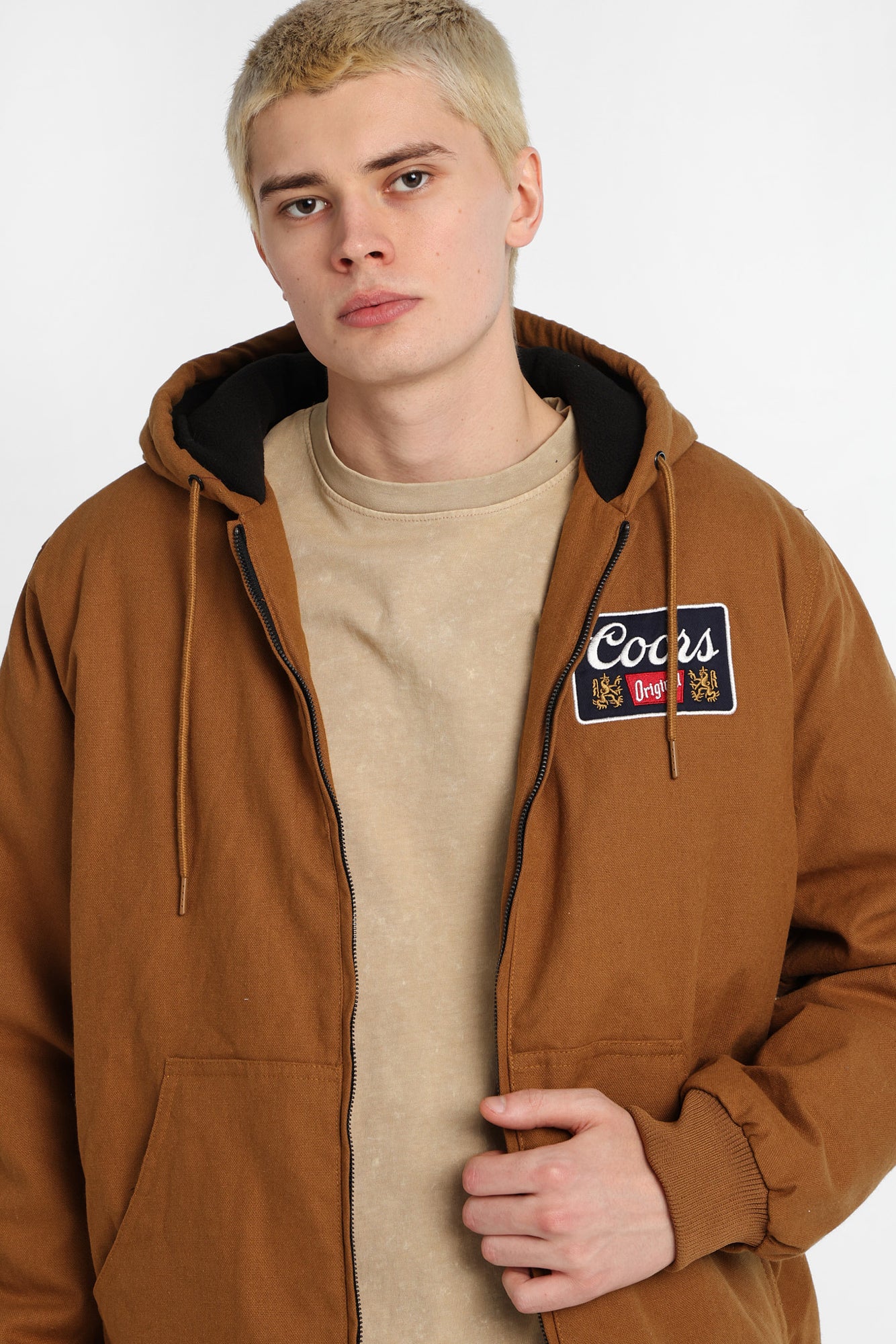 Coors Embroidered Cotton Canvas Hooded Workwear Jacket - Image 2