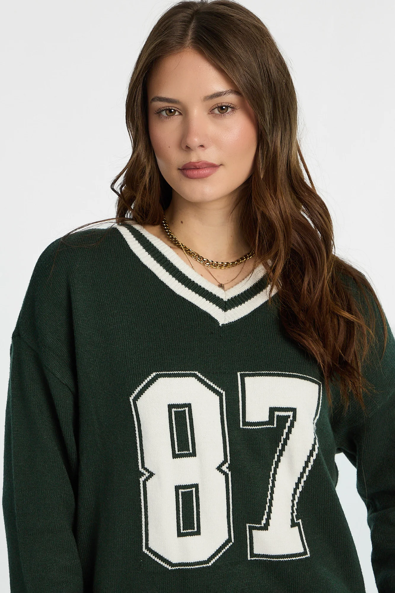 AERO Graphic Flat Knit V-Neck Sweater - Image 15