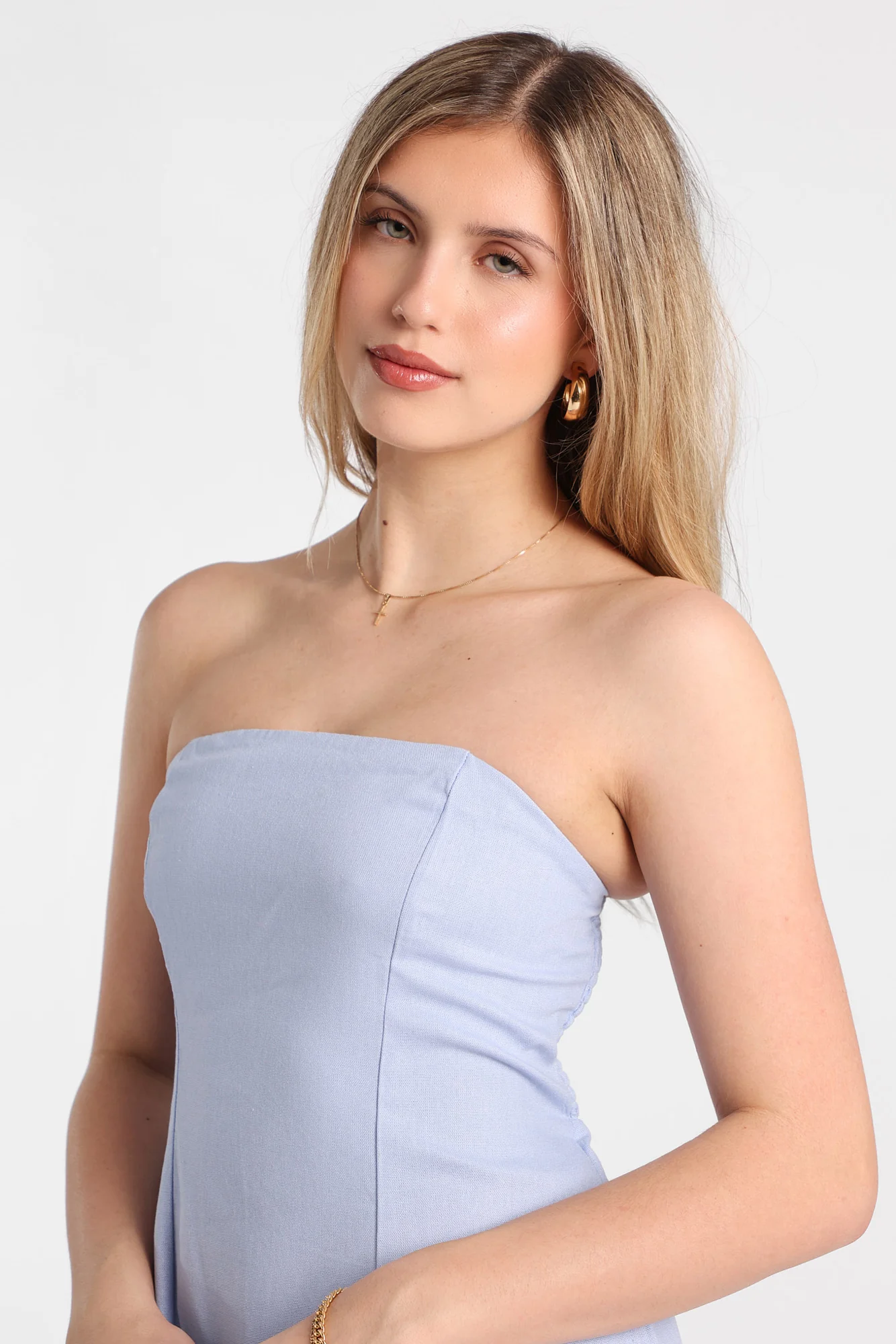 AERO Linen-Blend Strapless Mini Dress - Image 12