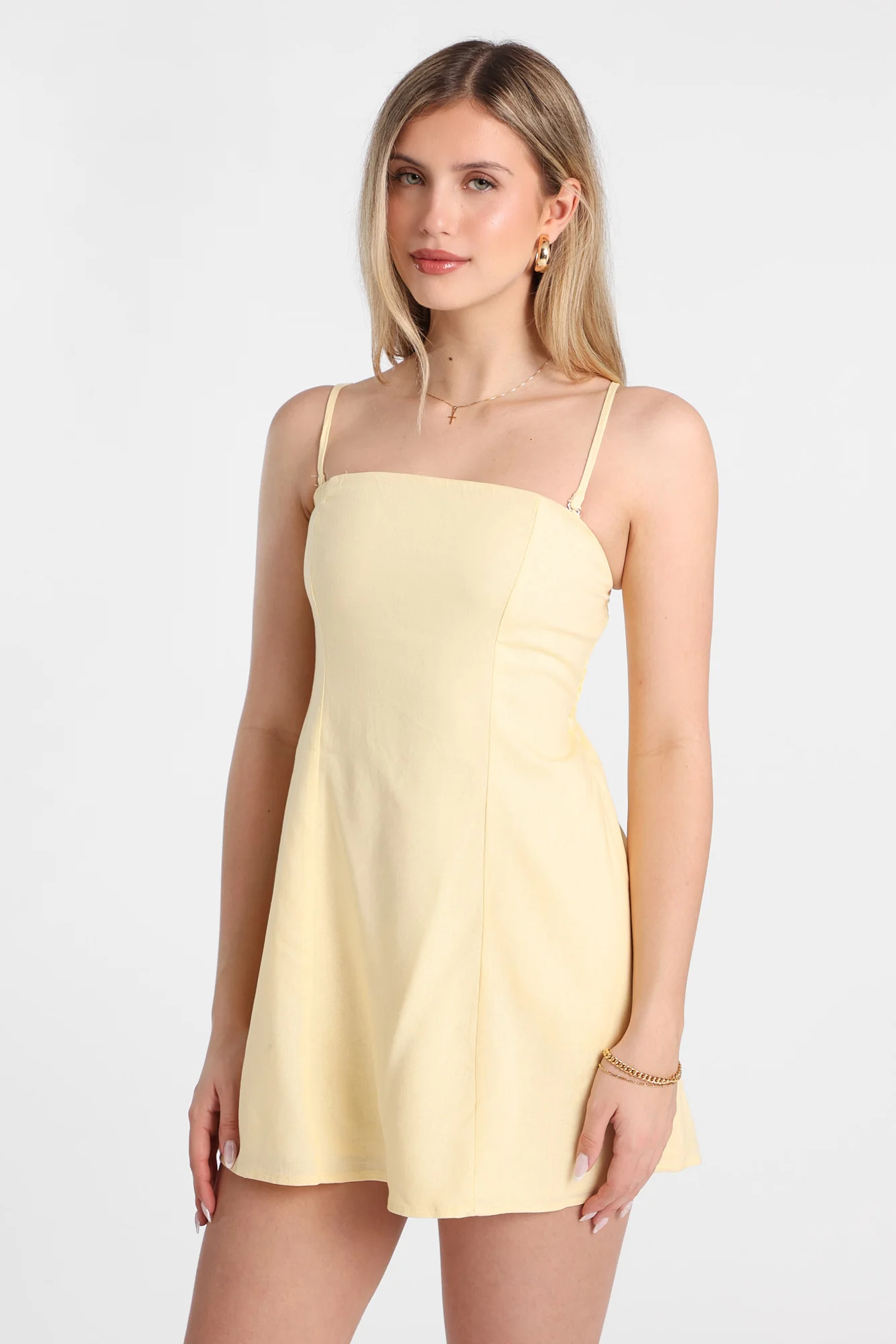 AERO Linen-Blend Strapless Mini Dress - Image 14