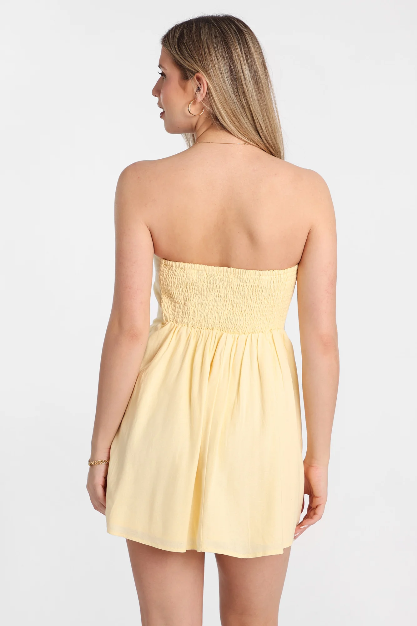 AERO Linen-Blend Strapless Mini Dress - Image 15