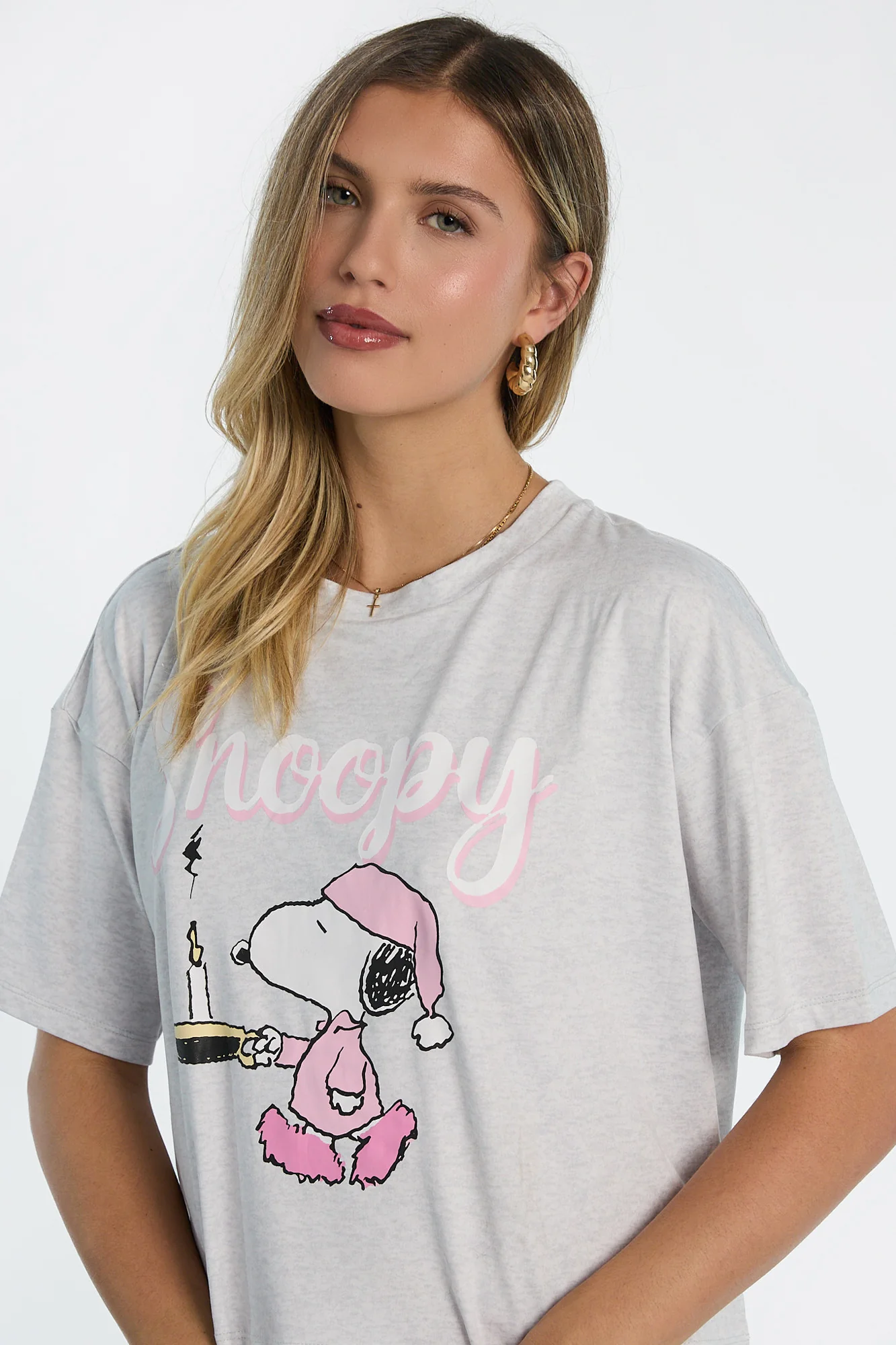 Peanuts Snoopy Candle Pajama Tee & Plush Shorts 2-Piece Set - Image 2
