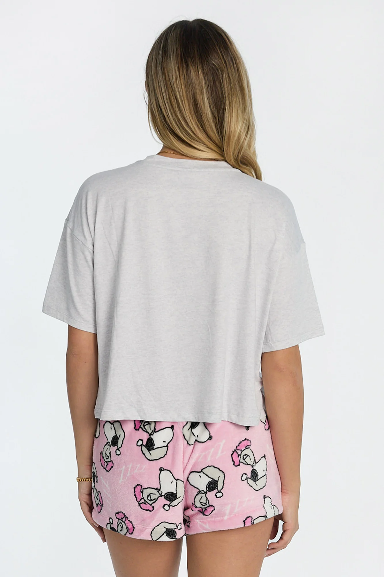 Peanuts Snoopy Candle Pajama Tee & Plush Shorts 2-Piece Set - Image 5
