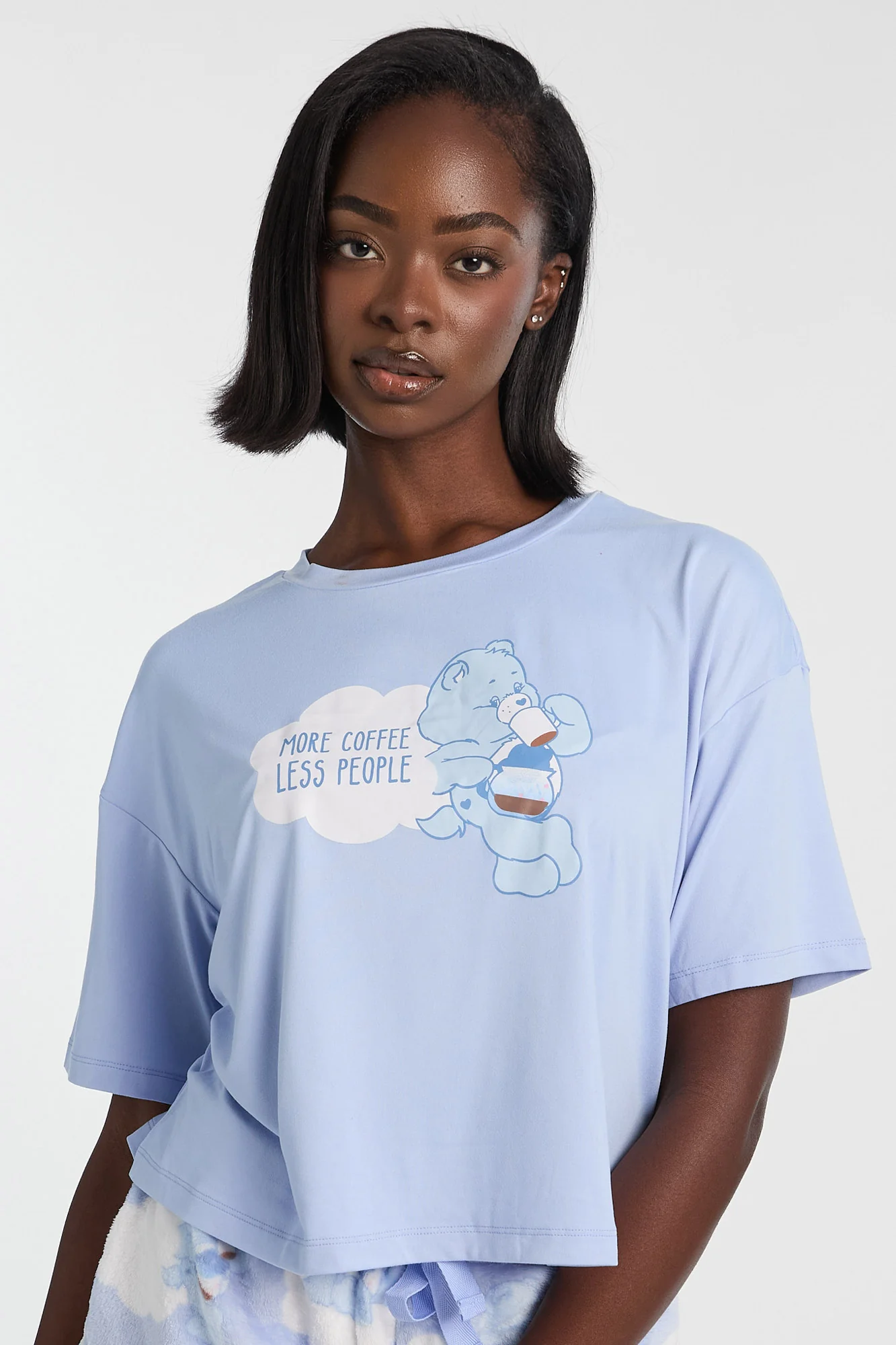 Care Bears More Coffee Less People Pajama Tee & Plush Shorts 2-Piece Set - Image 3