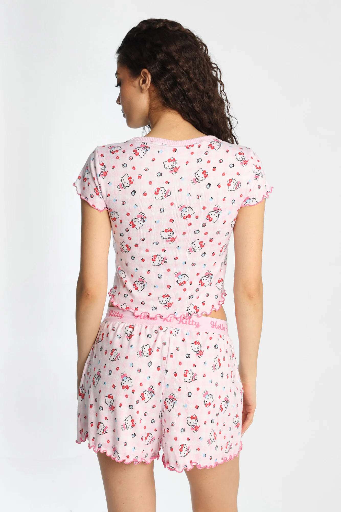 Hello Kitty Flowers Super Soft Pajama Tee And Boxer Shorts 2-Piece Set - Image 3
