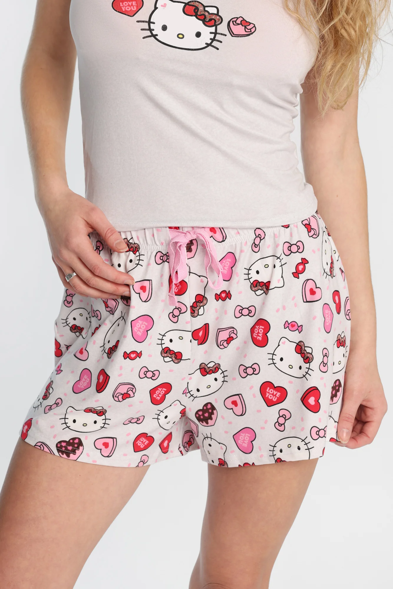 Hello Kitty Heart Super Soft Pajama Cami And Shorts 2-Piece Set - Image 3