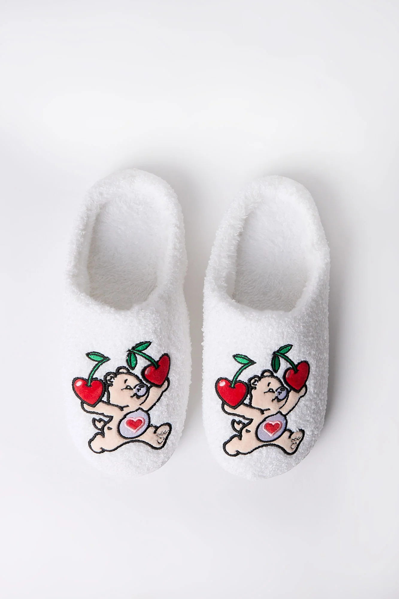 Care Bares Cherry Plush Slippers