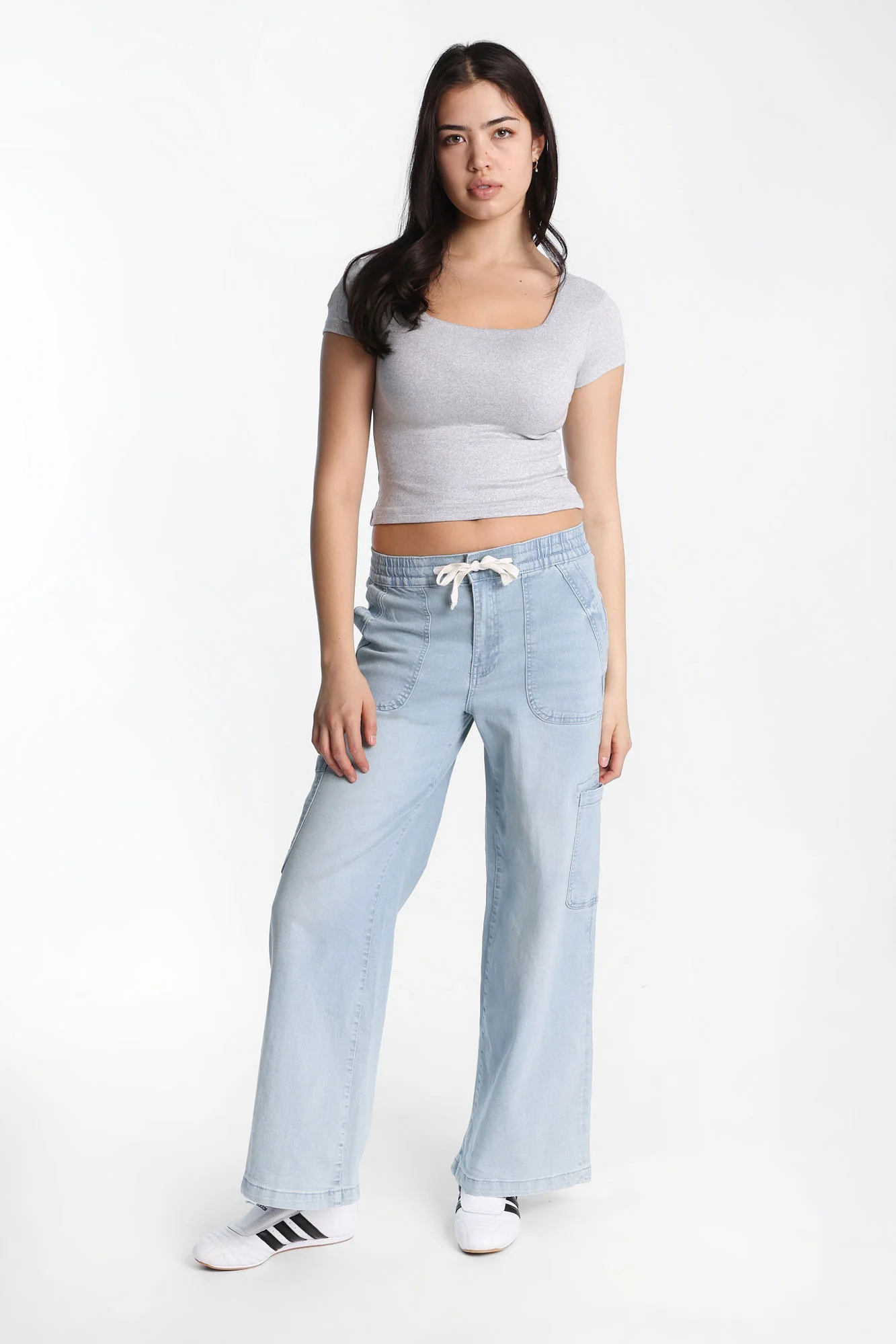 AERO High Rise Drapey Baggy Cargo Jeans - Image 4