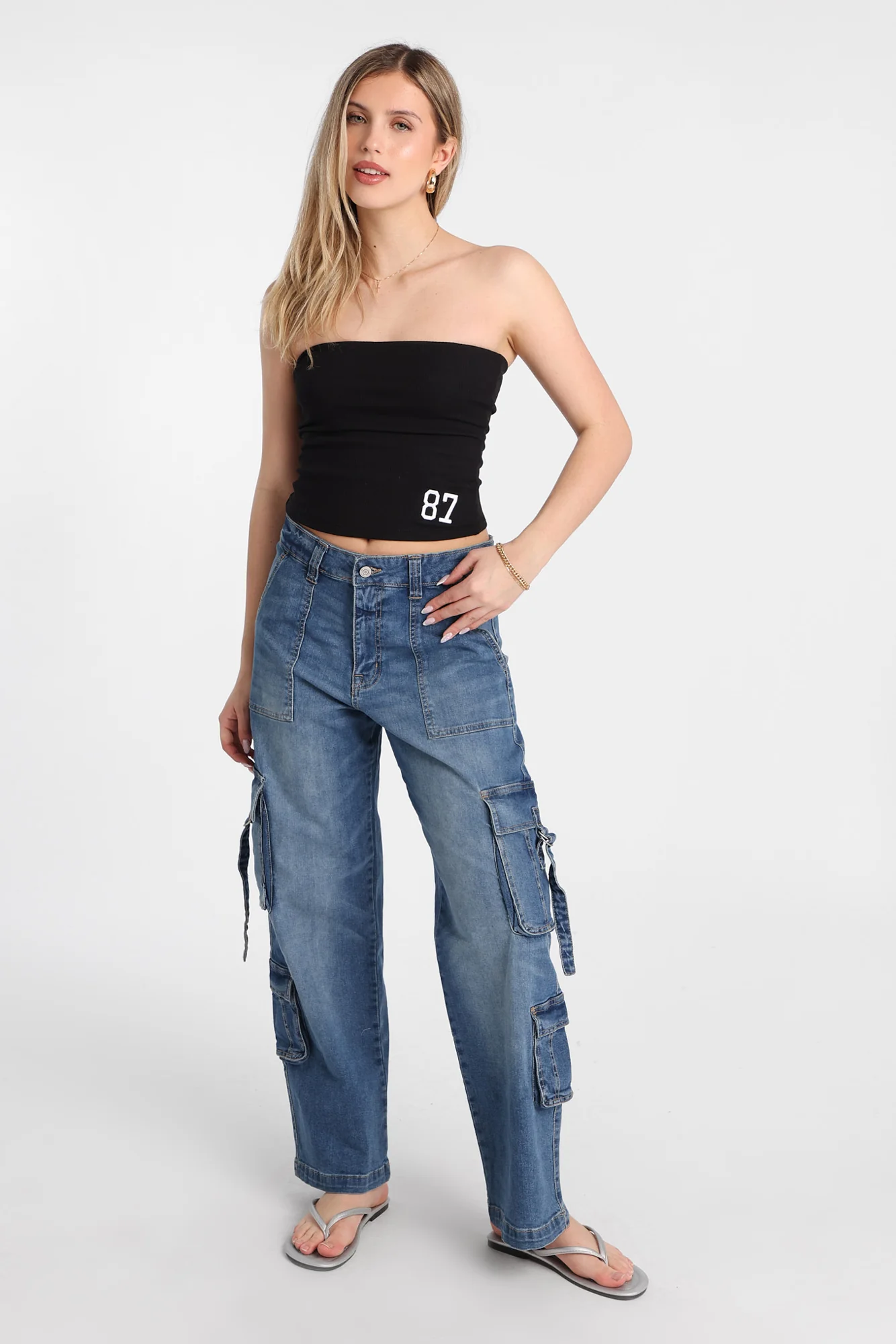 AERO Super High Rise D-Ring Baggy Cargo Jeans - Image 11