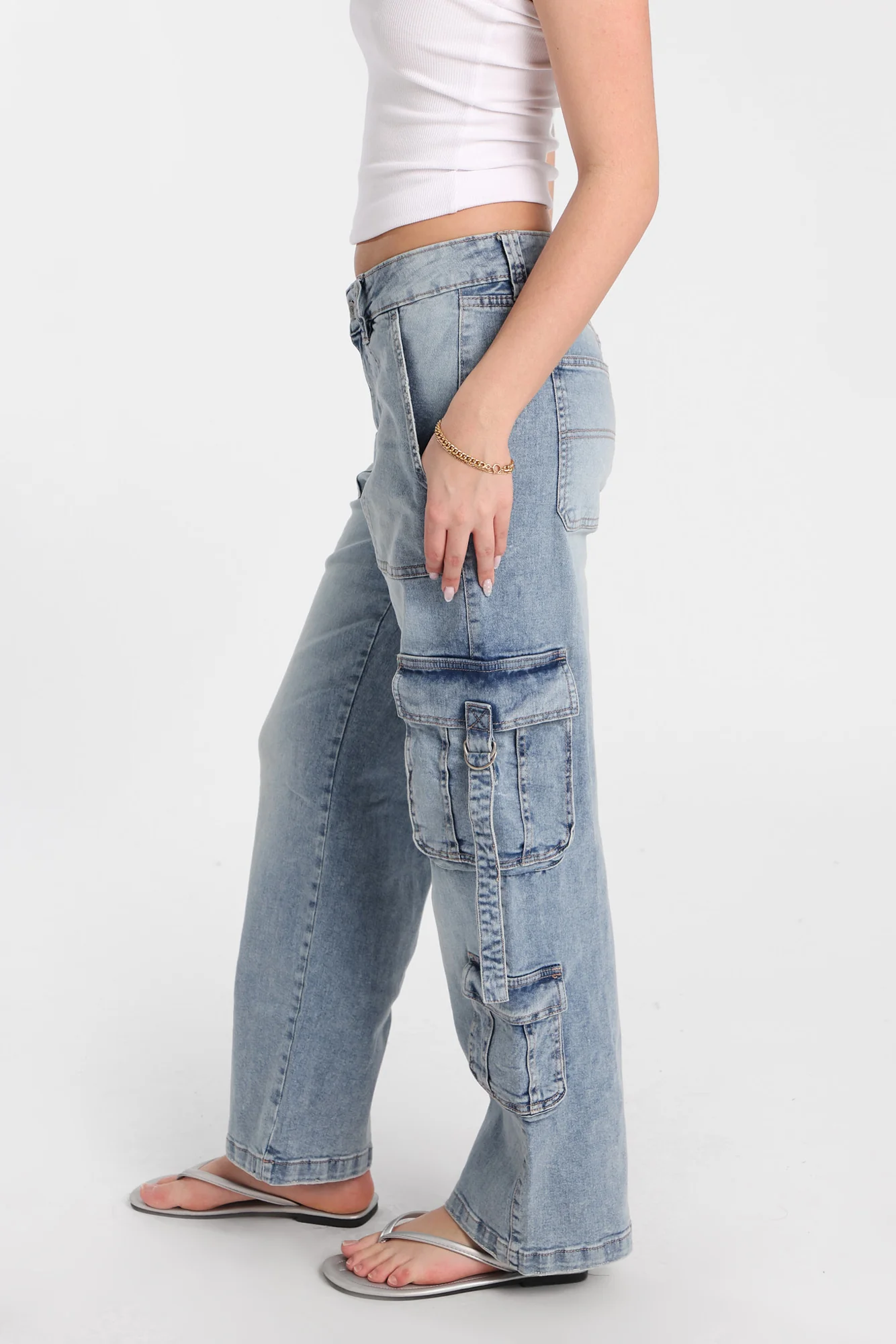 AERO Super High Rise D-Ring Baggy Cargo Jeans - Image 3