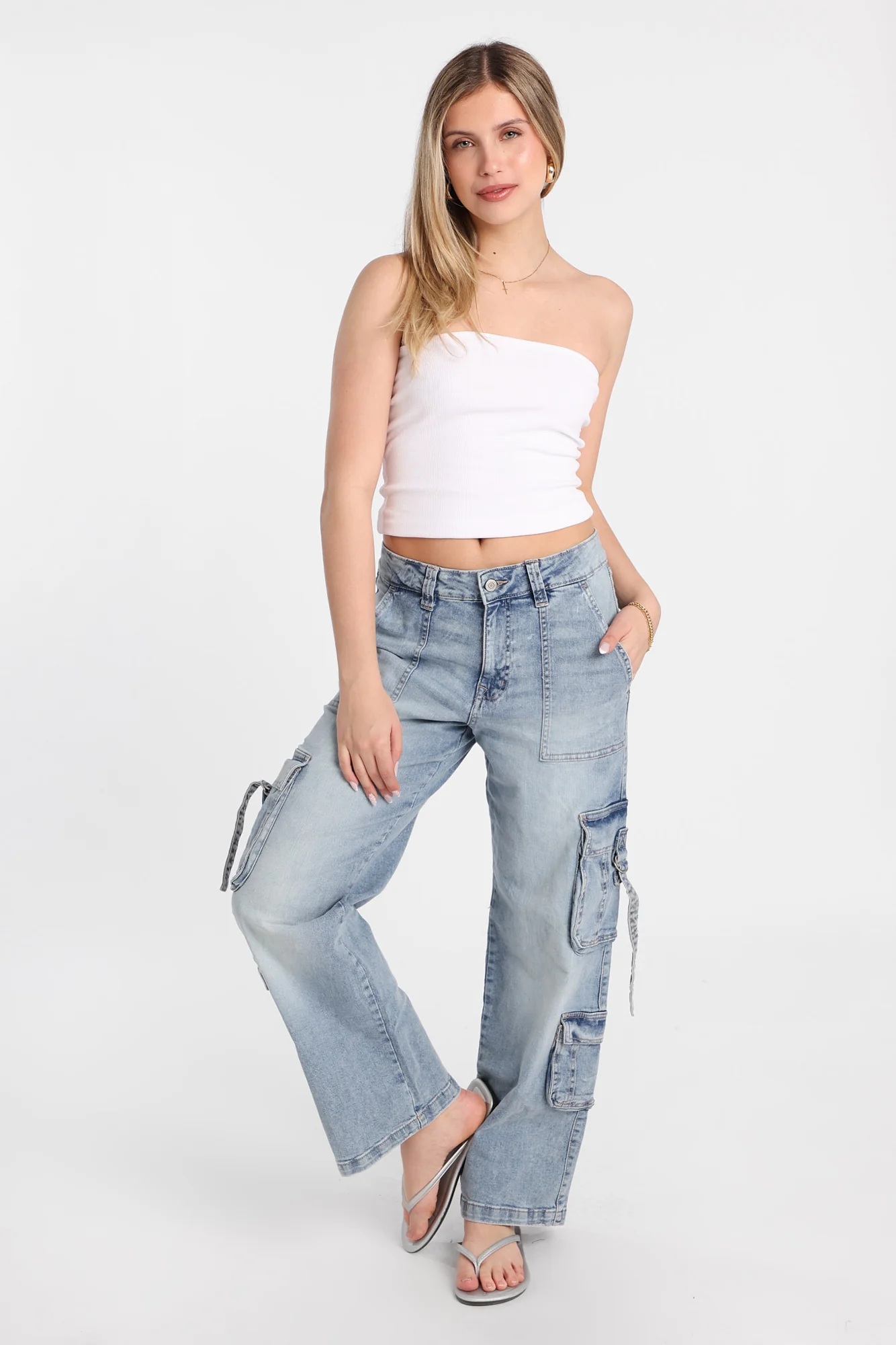AERO Super High Rise D-Ring Baggy Cargo Jeans - Image 5