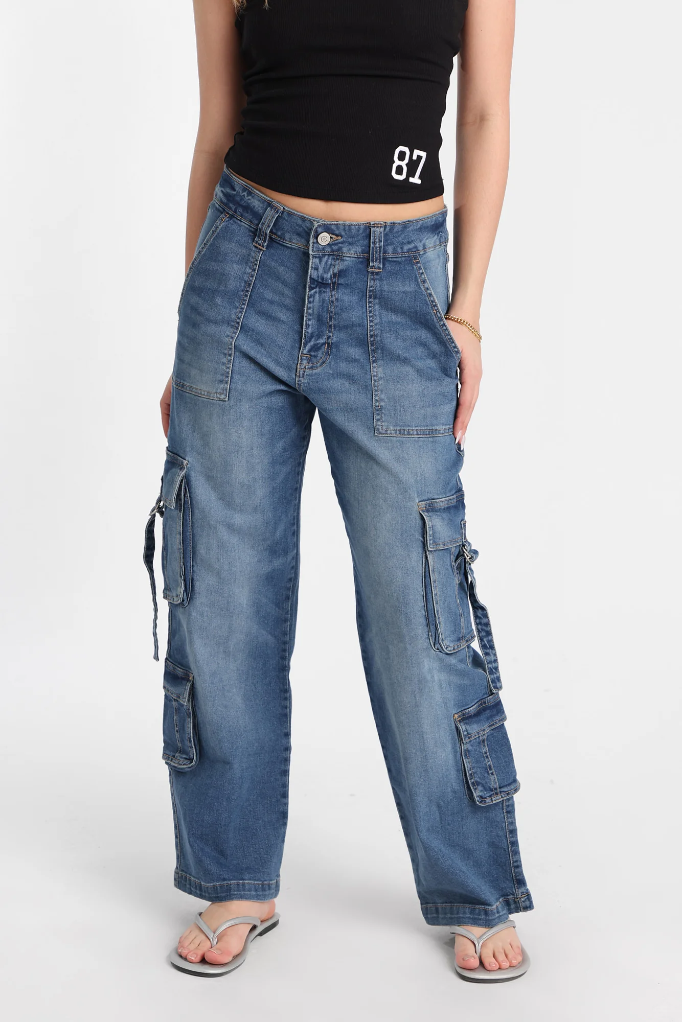 AERO Super High Rise D-Ring Baggy Cargo Jeans - Image 7