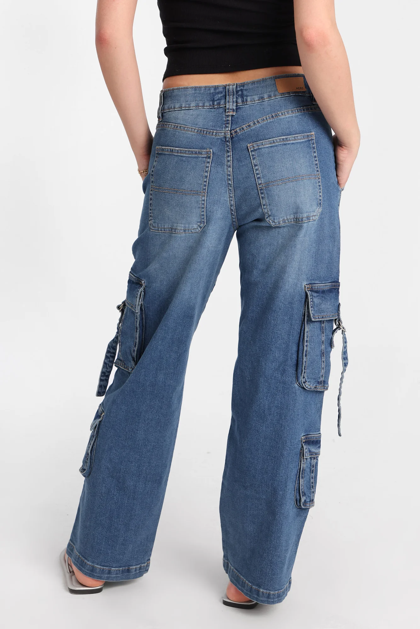 AERO Super High Rise D-Ring Baggy Cargo Jeans - Image 8
