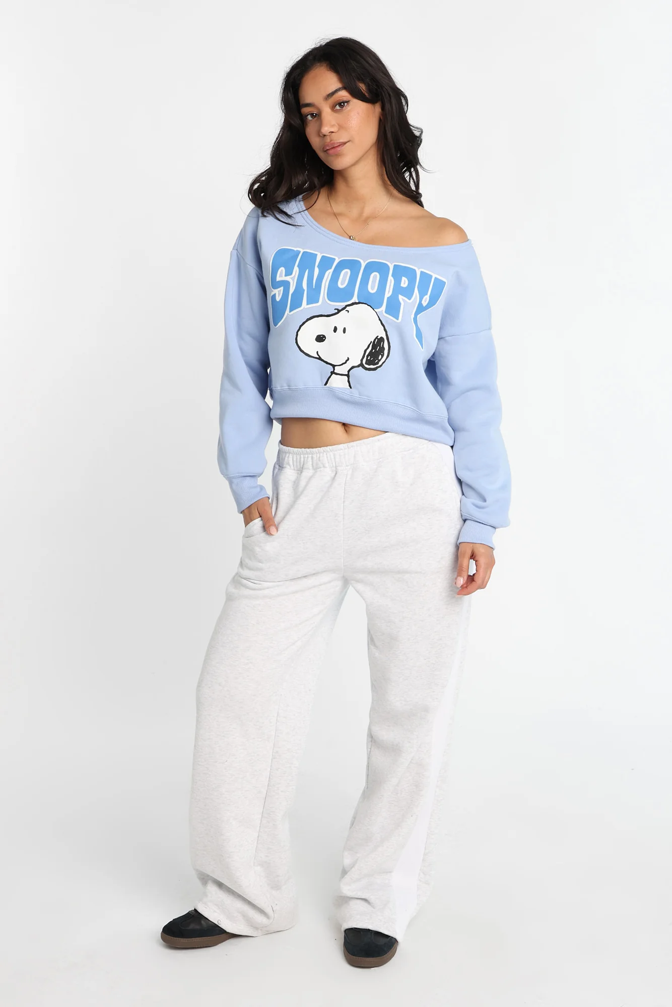 Peanuts Snoopy Off-Shoulder Sweatshirt - Image 4