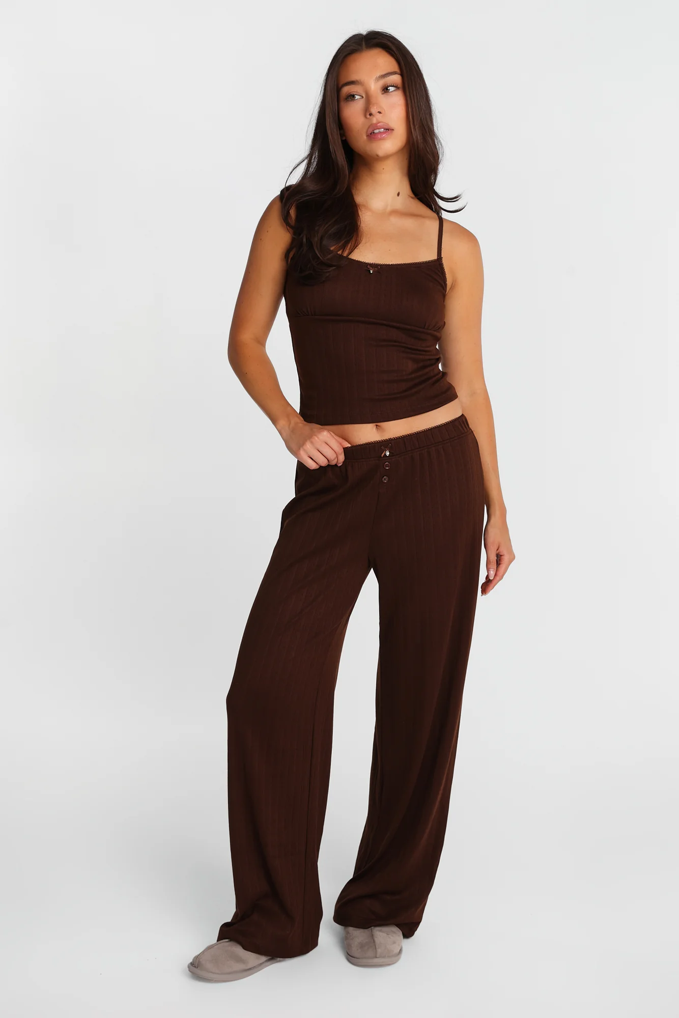 AERO Pointelle Knit Pajama Camisole - Image 9
