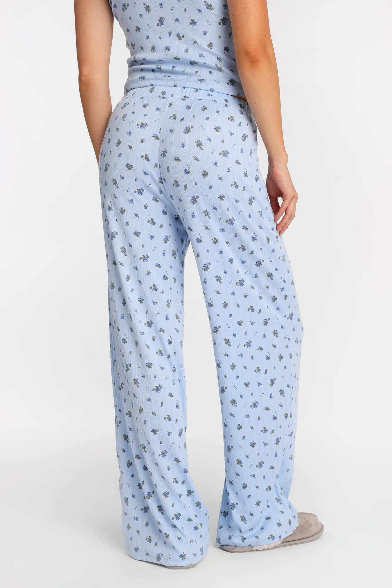 AERO Pointelle Knit Wide Leg Pajama Pants - Image 8