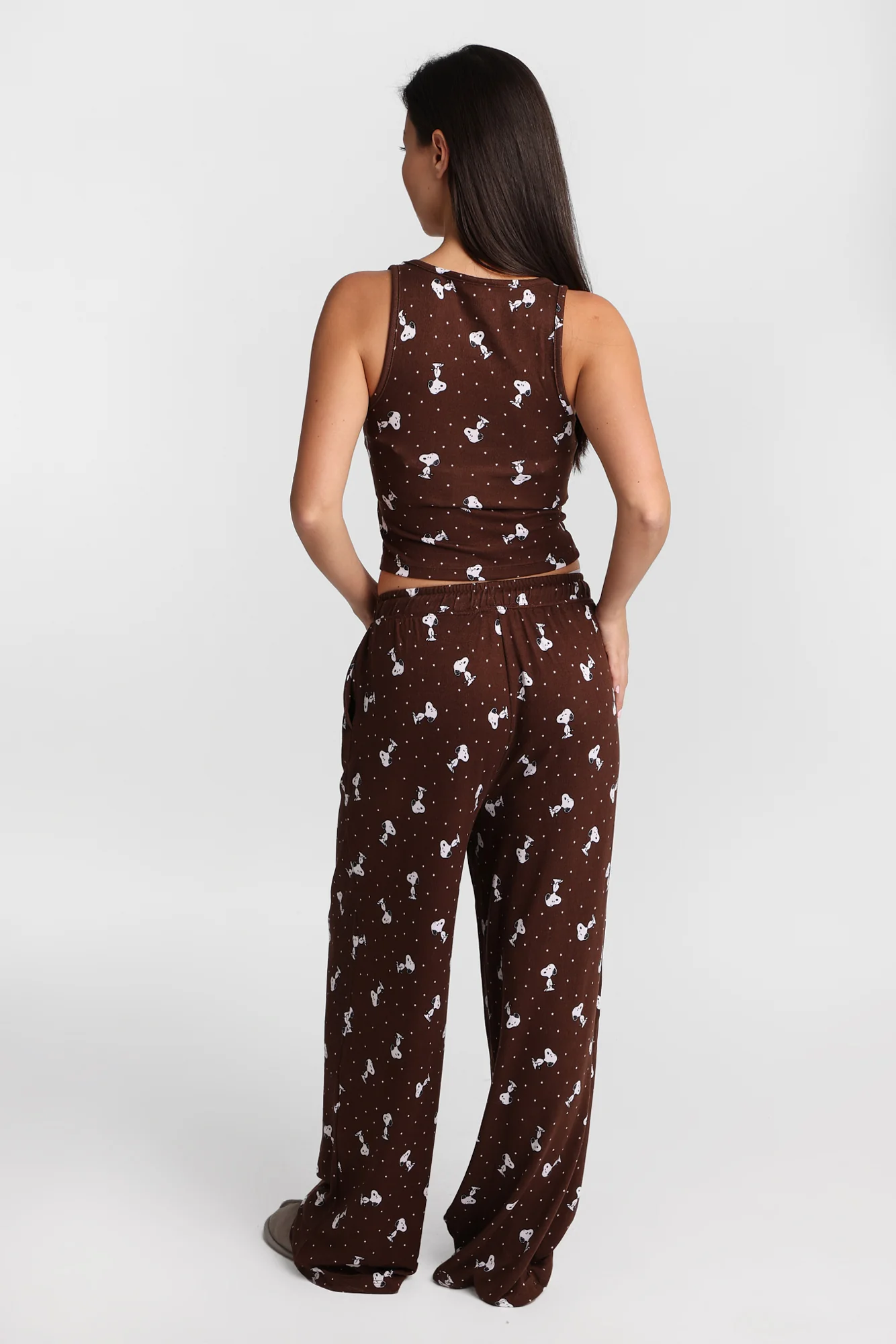 Peanuts Snoopy Star Super Soft Pajama Tank Top & Wide Leg Pants 2-Piece Set - Image 4