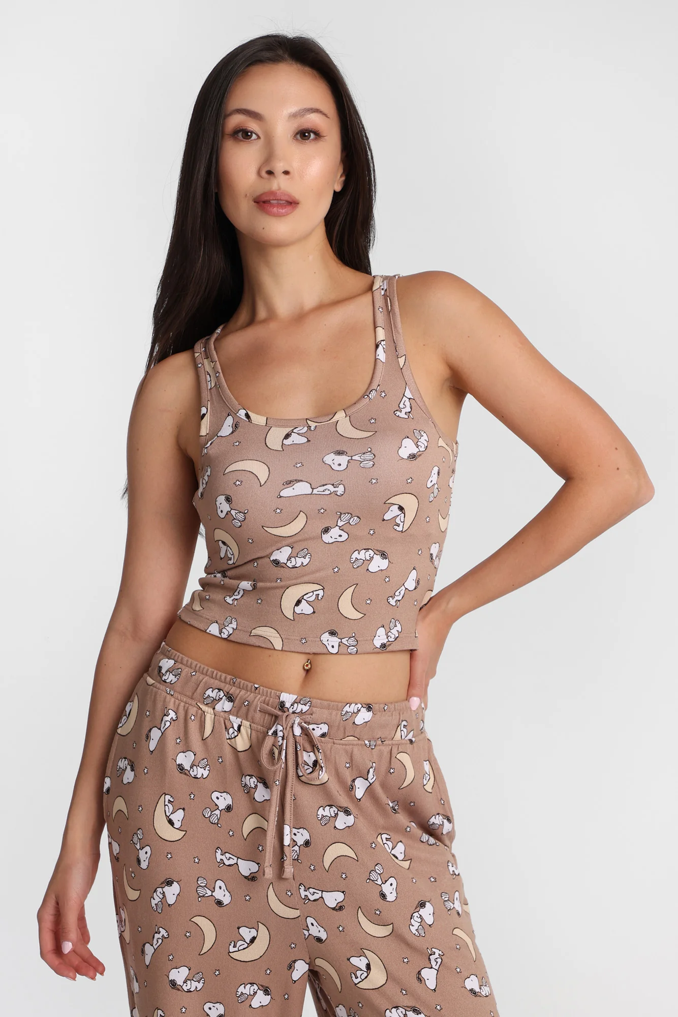 Peanuts Snoopy Moon Super Soft Pajama Tank Top & Wide Leg Pants 2-Piece Set - Image 2
