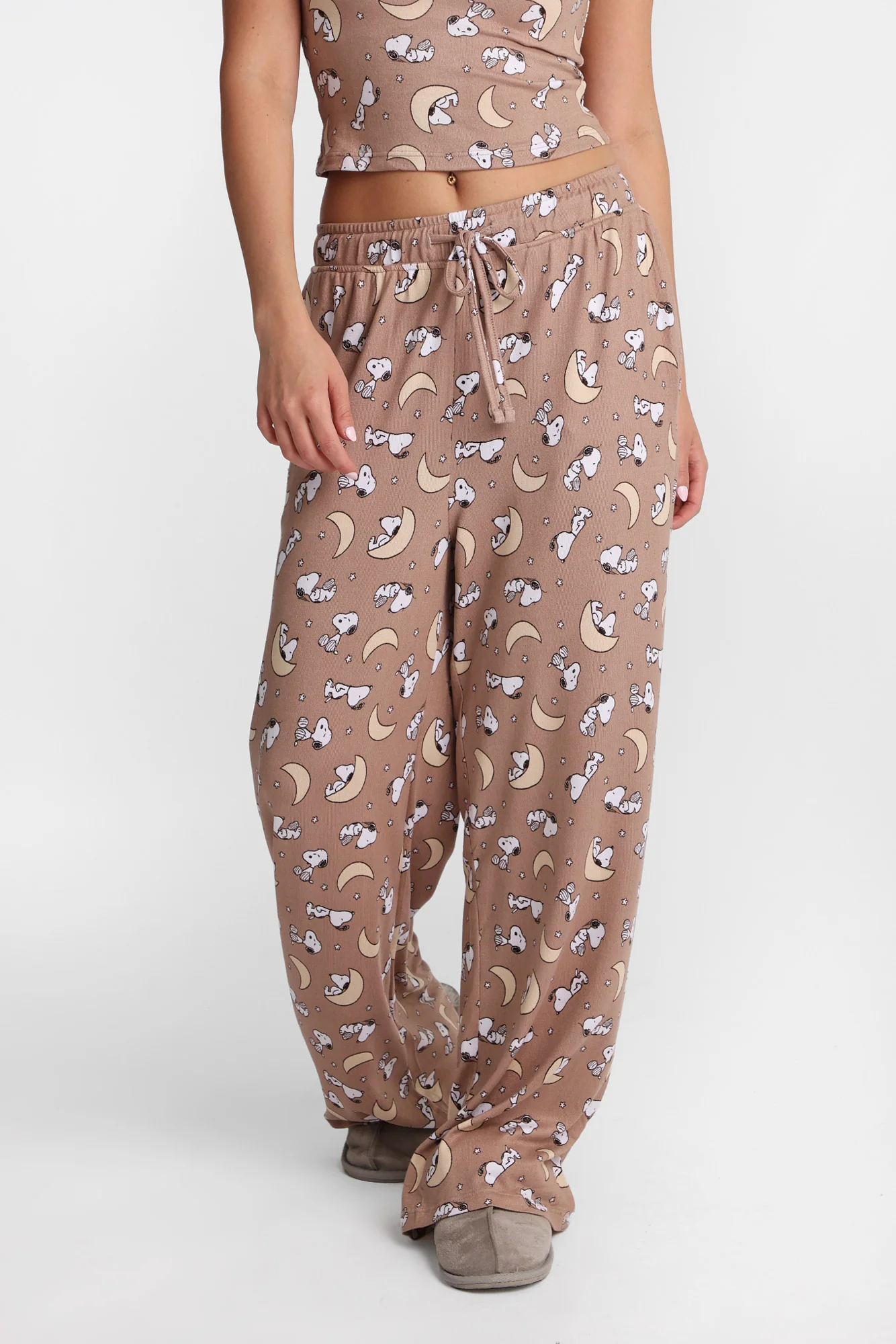 Peanuts Snoopy Moon Super Soft Pajama Tank Top & Wide Leg Pants 2-Piece Set - Image 3