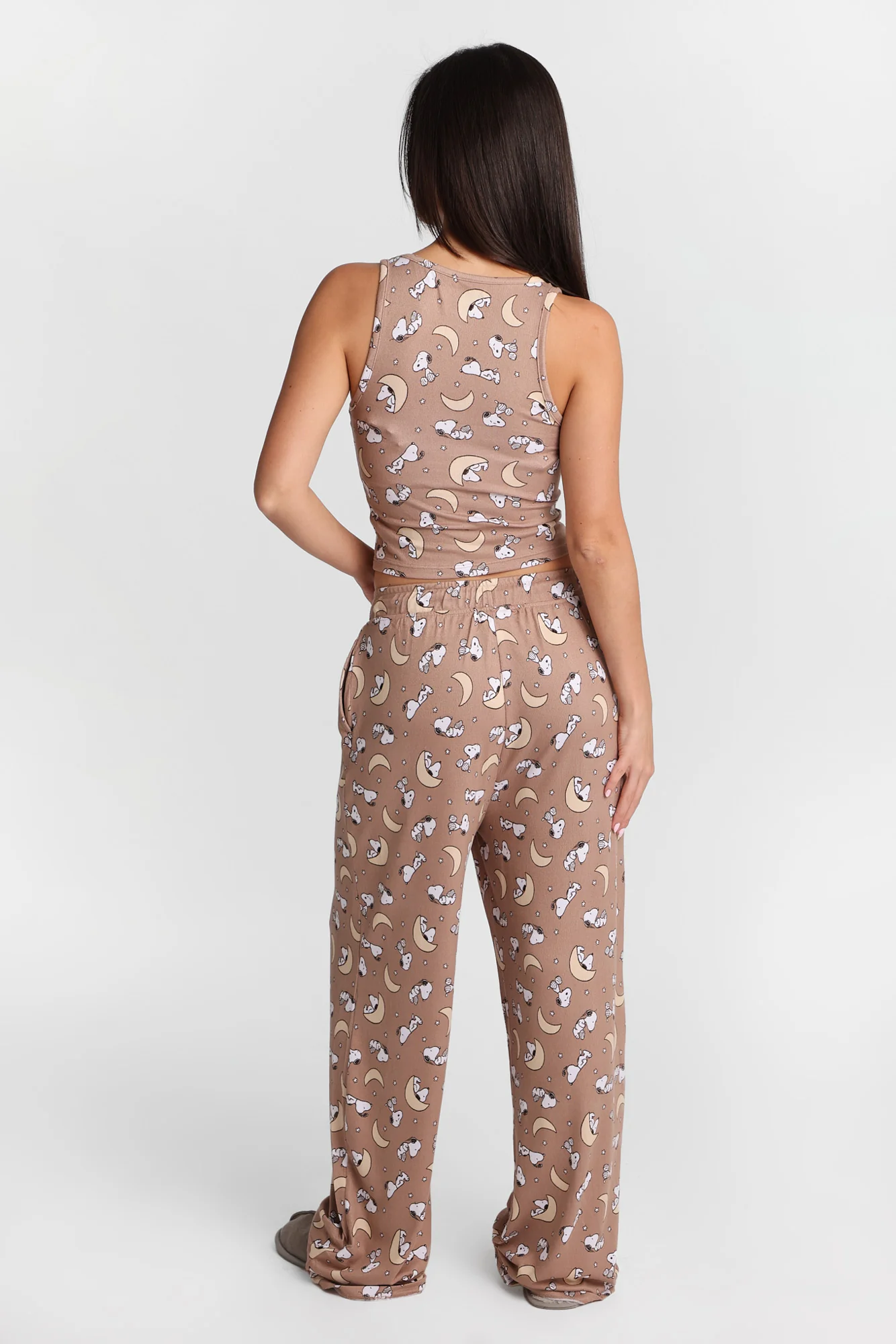 Peanuts Snoopy Moon Super Soft Pajama Tank Top & Wide Leg Pants 2-Piece Set - Image 4