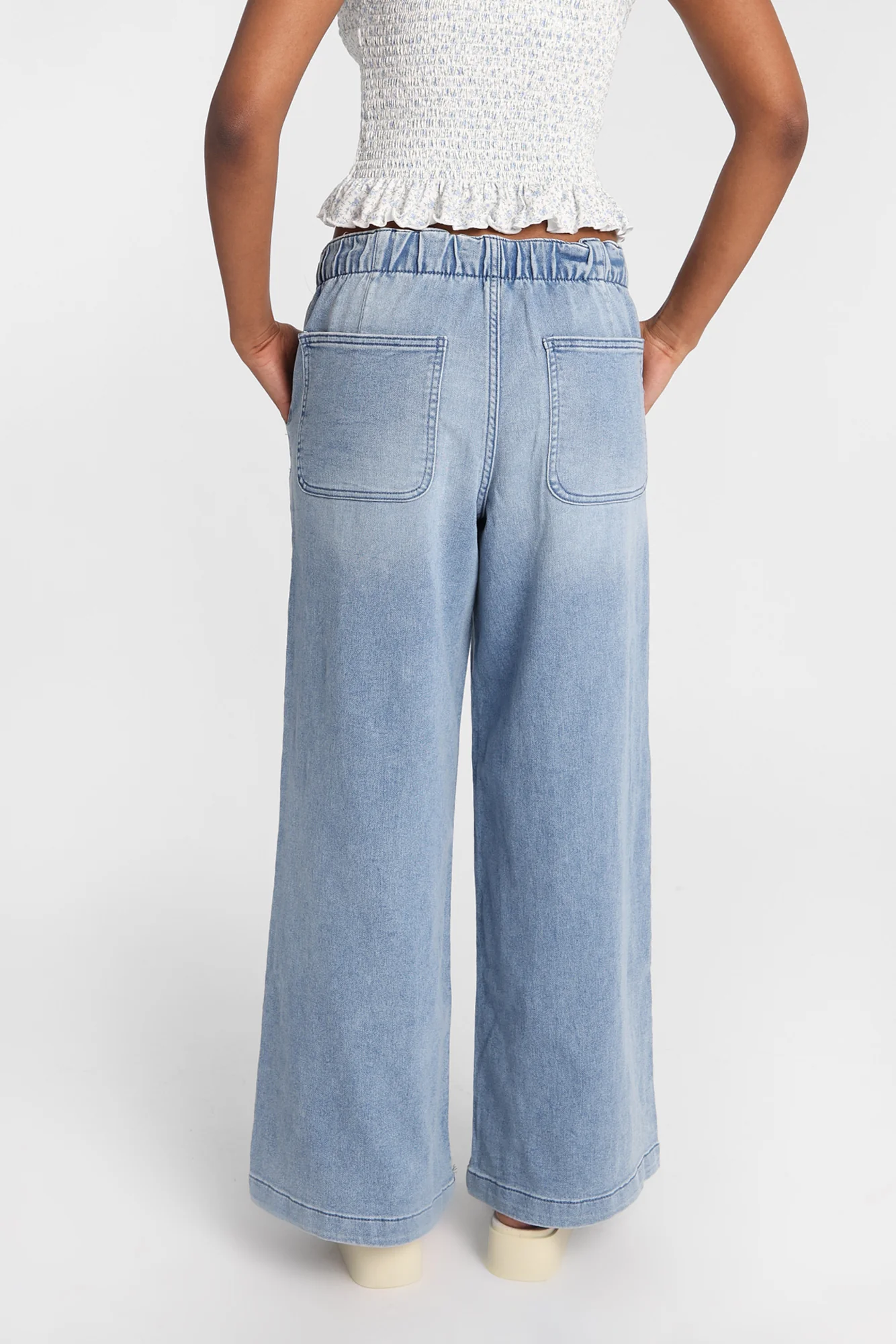 AERO Low Rise Pull-On Wide Leg Denim Pants - Image 7