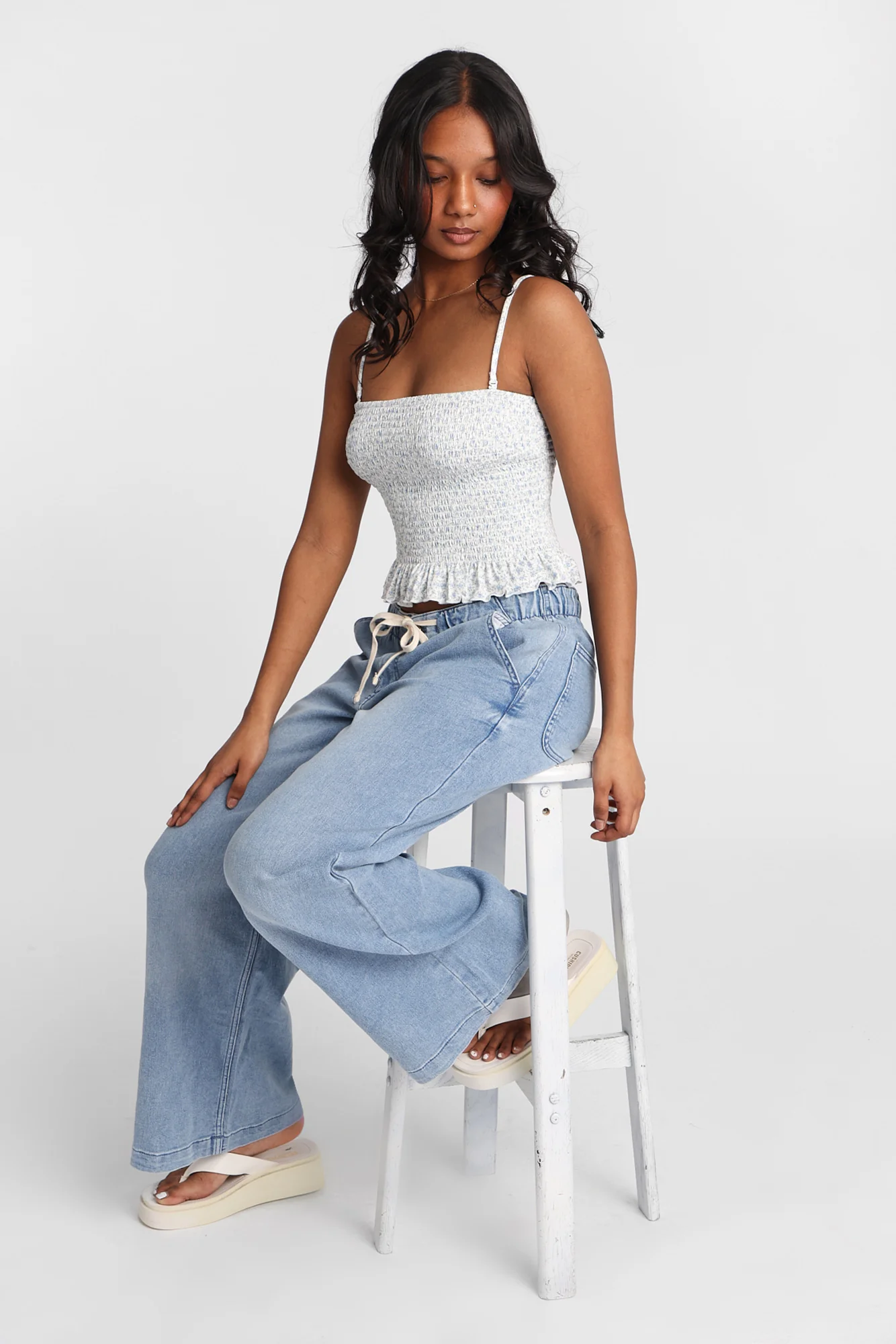AERO Low Rise Pull-On Wide Leg Denim Pants - Image 9